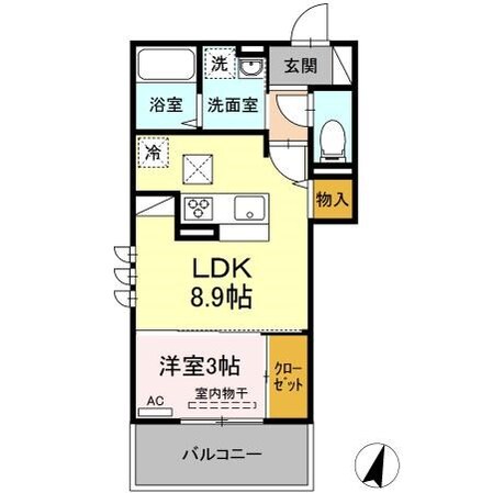 D-room竹下　B棟の物件間取画像